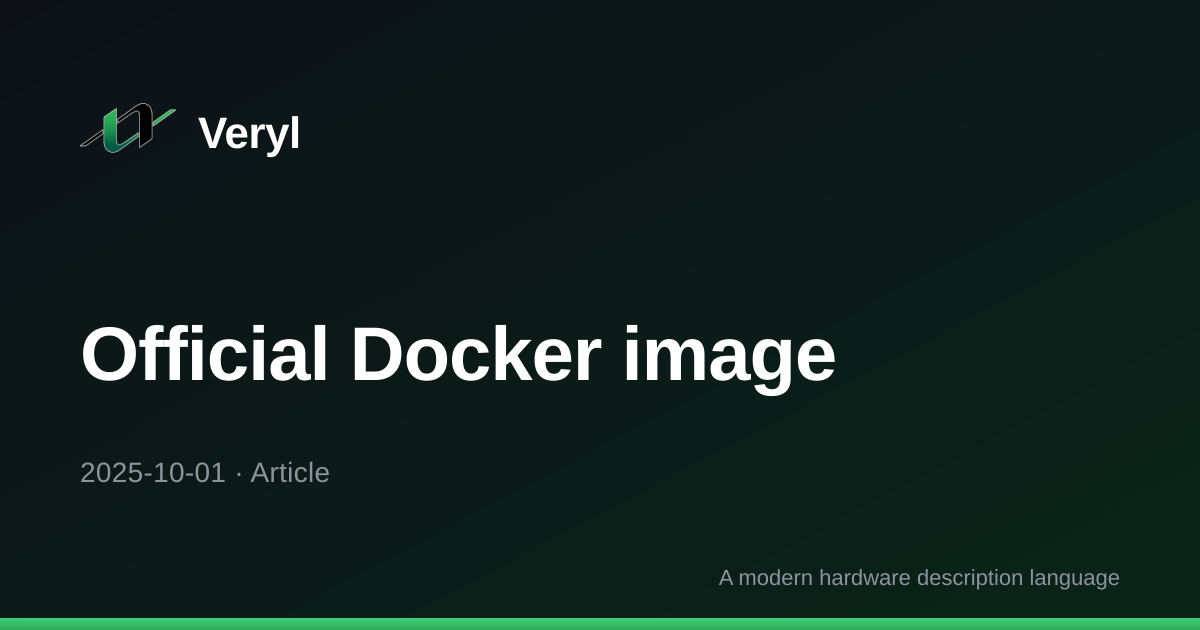 Official Docker image | Veryl